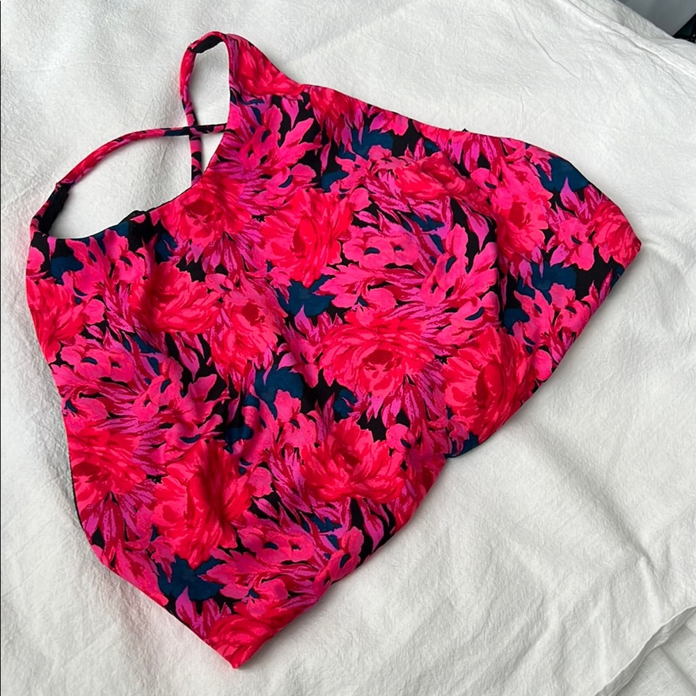 Victoria's Secret Pink and Black Floral Crop Top